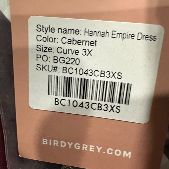 Birdy Grey HANNAH EMPIRE DRESS CHIFFON CABERNET CURVE 3X NEW NWT BRIDESMAID SLIT - Picture 6 of 6